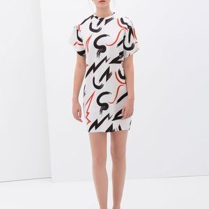 Zara neoprene printed dress